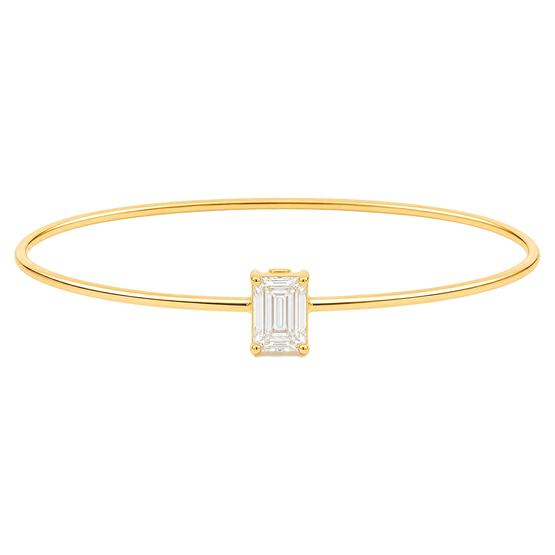 Emerald-Cut Diamond Solitaire Bangle