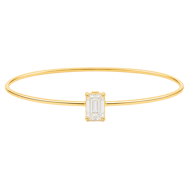 Emerald-Cut Diamond Solitaire Bangle