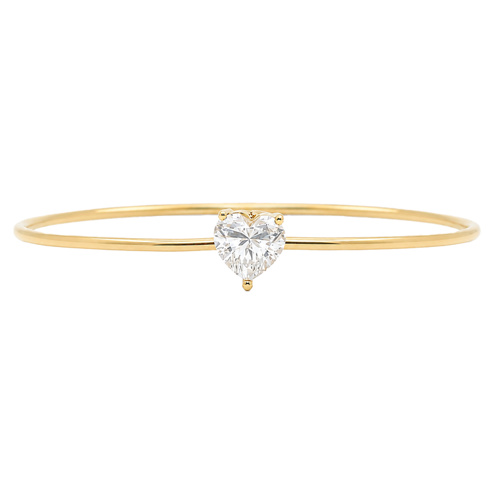 Heart Diamond Solitaire Bangle
