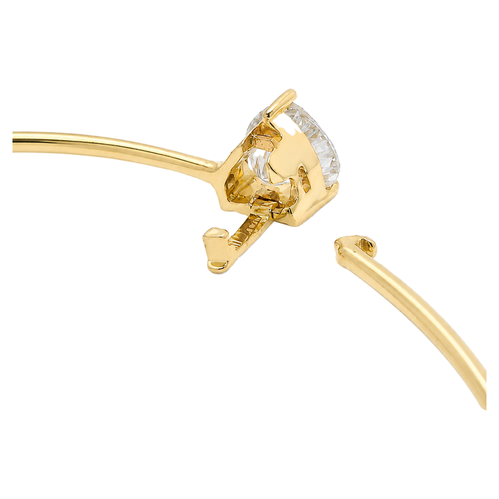 Heart Diamond Solitaire Bangle