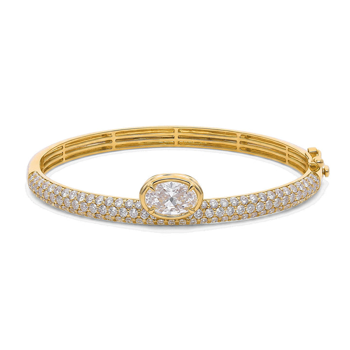 East-West Oval Pavé Bangle