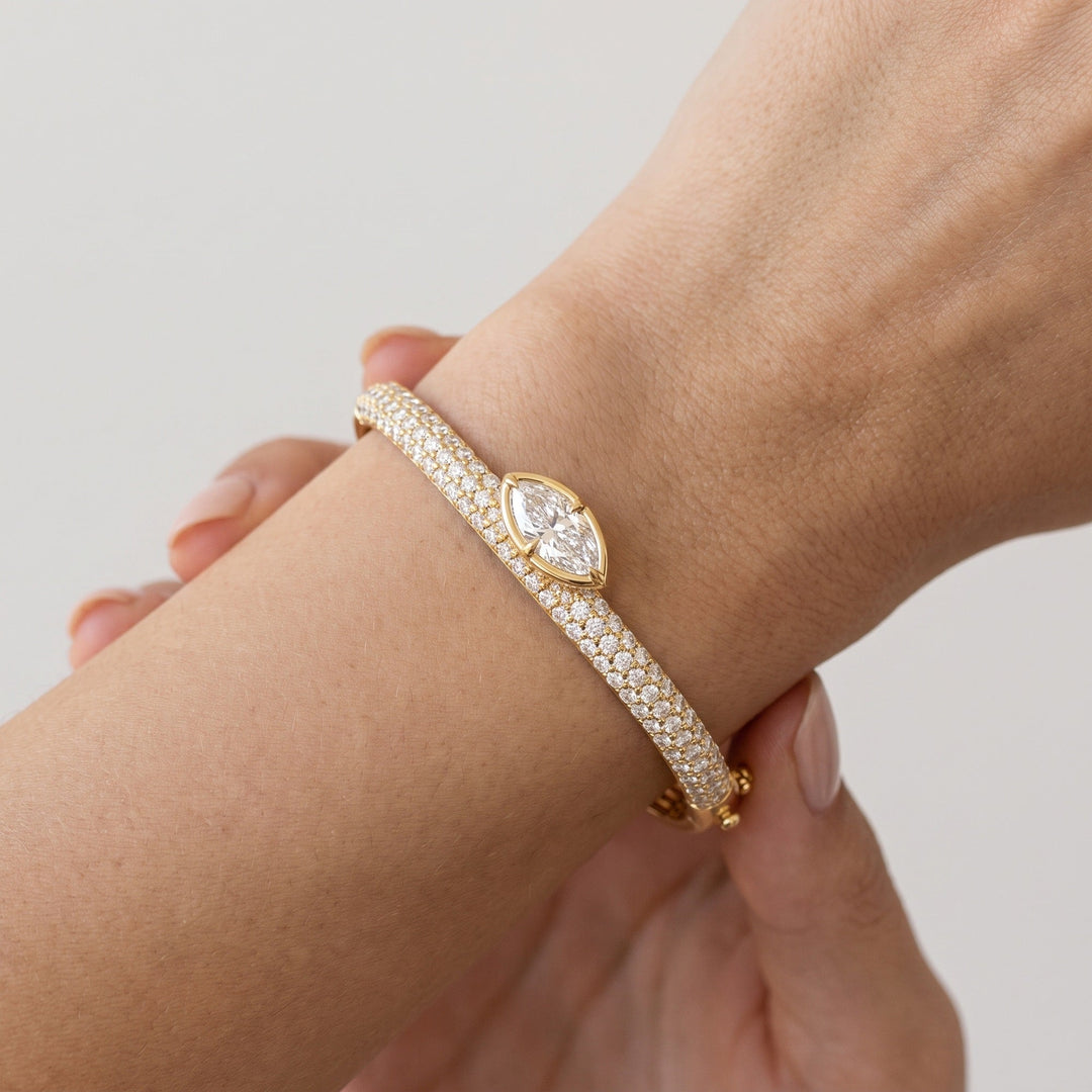 East-West Marquise Pavé Bangle