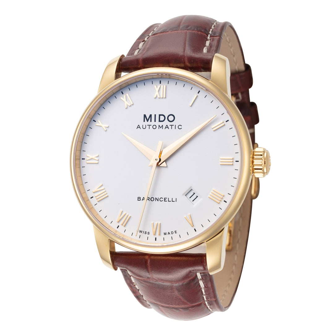 Mido 38mm / Brown / White | White Dial
