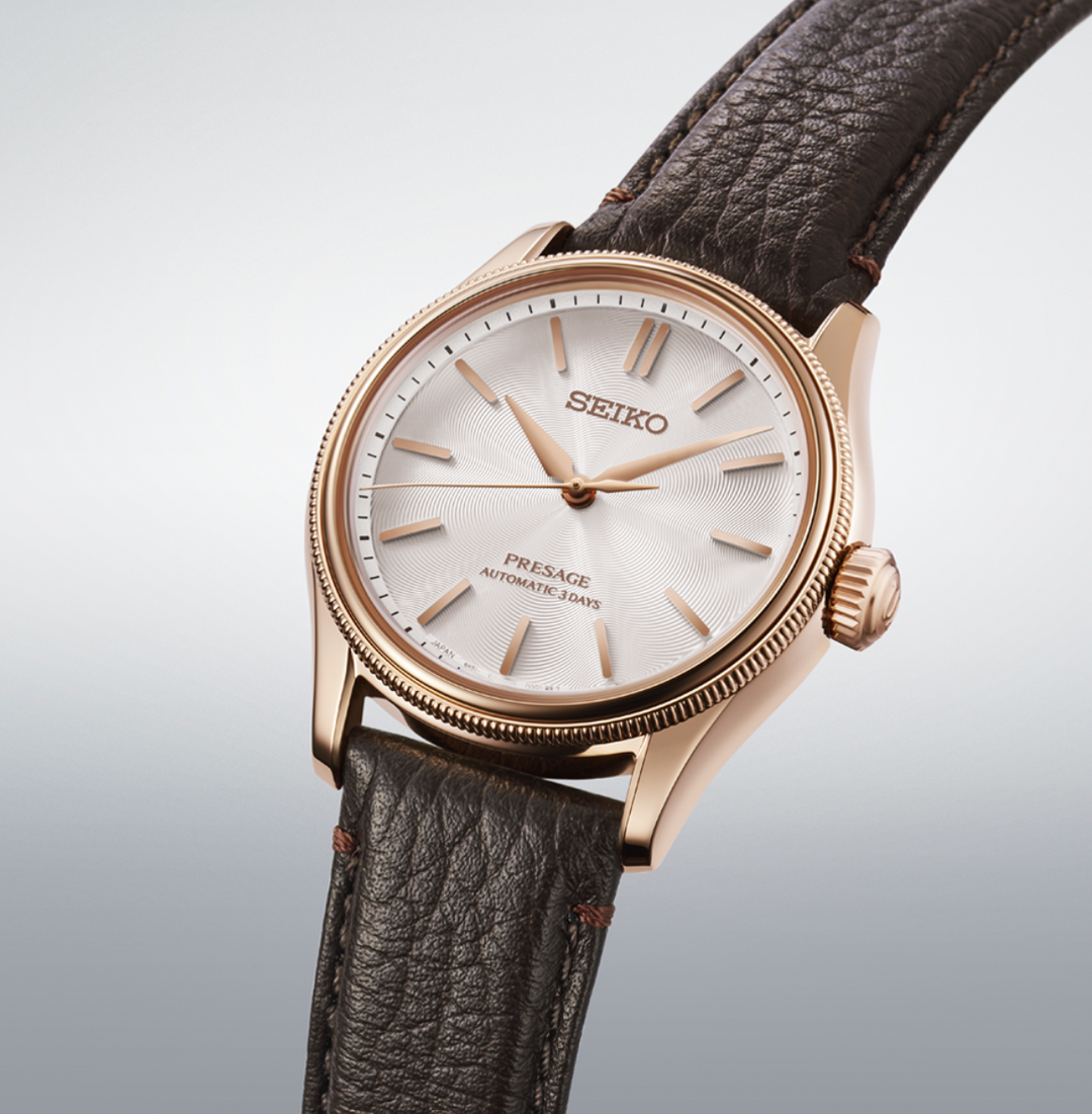 Presage Pearl White/Brown Leather White Dial