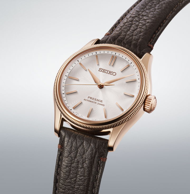 Presage Pearl White/Brown Leather White Dial