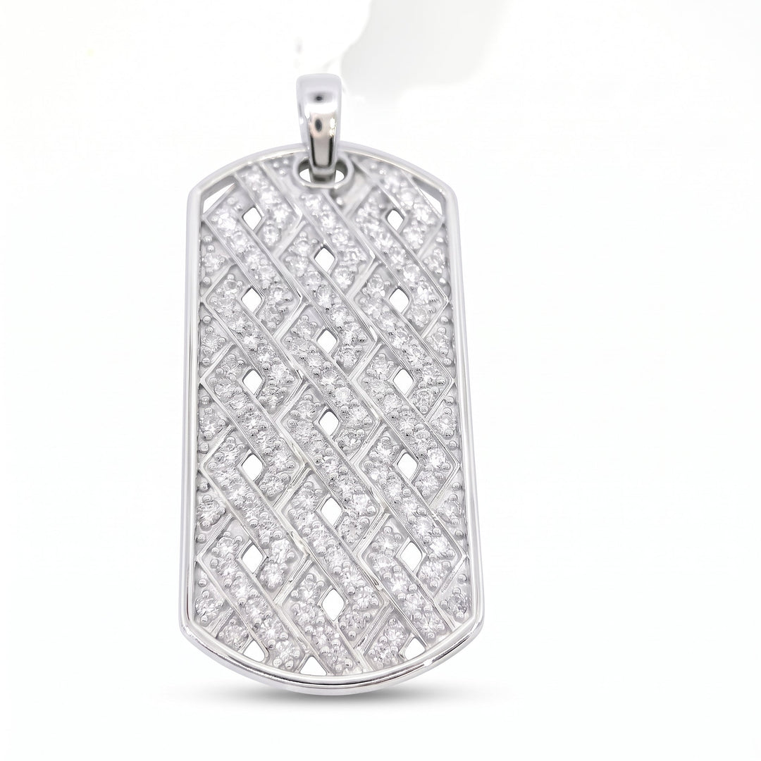 Lab Grown Diamond Lattice Dog Tag