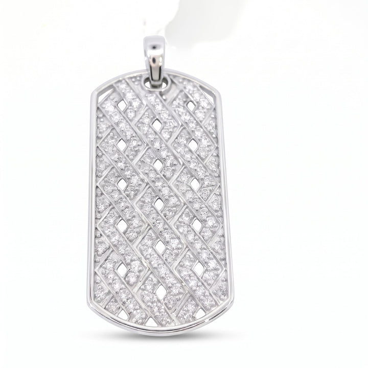 Lab Grown Diamond Lattice Dog Tag