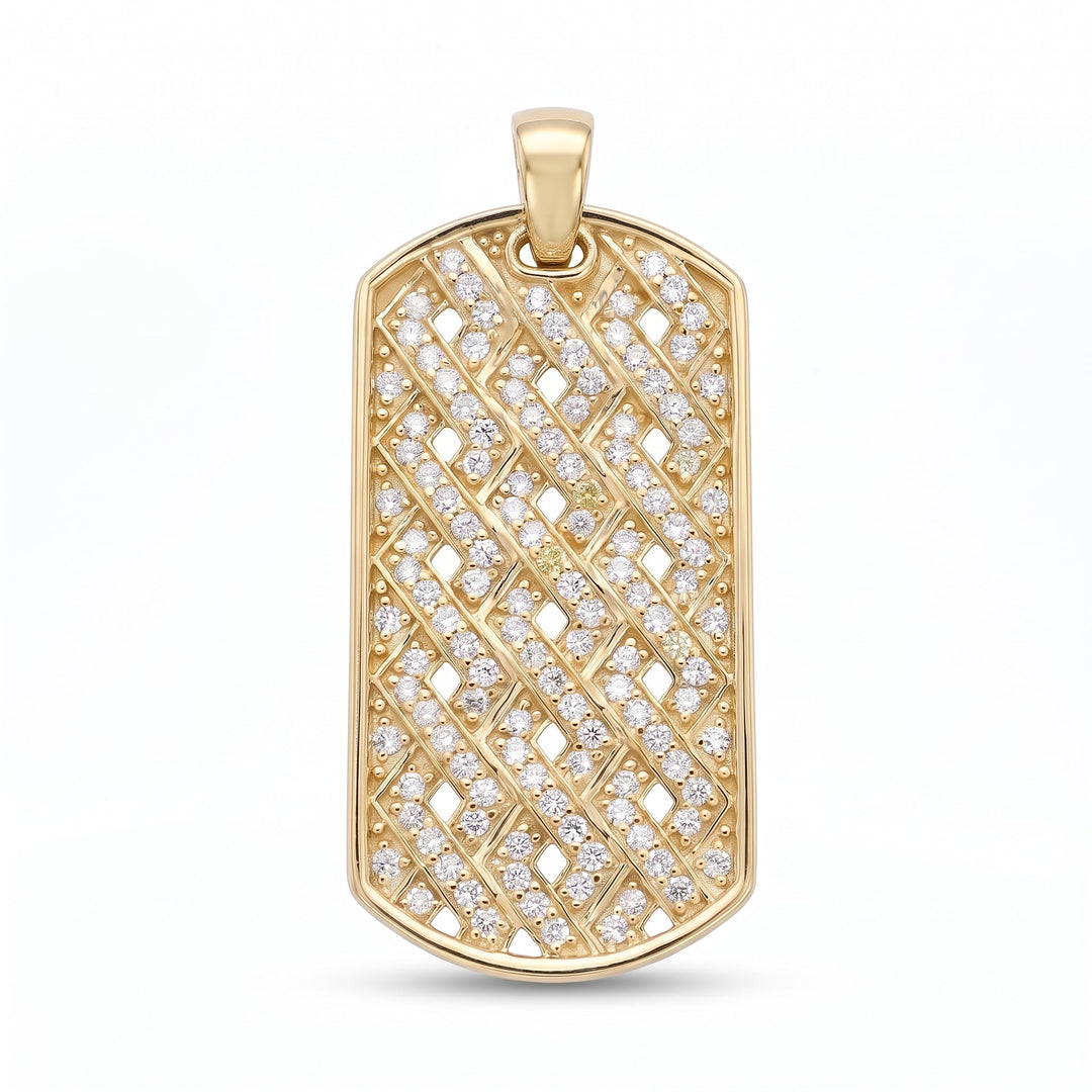Lab Grown Diamond Lattice Dog Tag