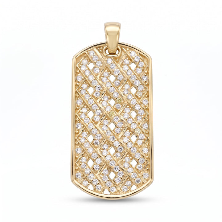 Lab Grown Diamond Lattice Dog Tag