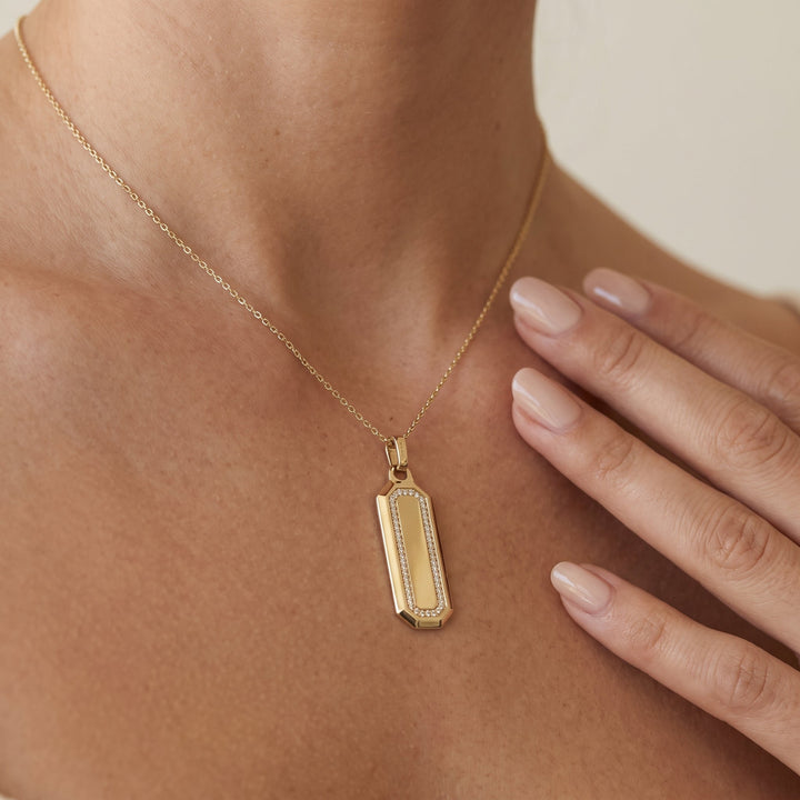 Lab Grown Diamond Octagon Tag Pendant