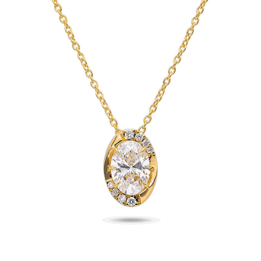 Oval Diamond Frame Pendant