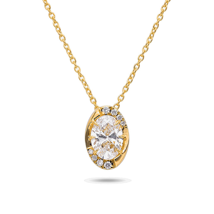 Oval Diamond Frame Pendant