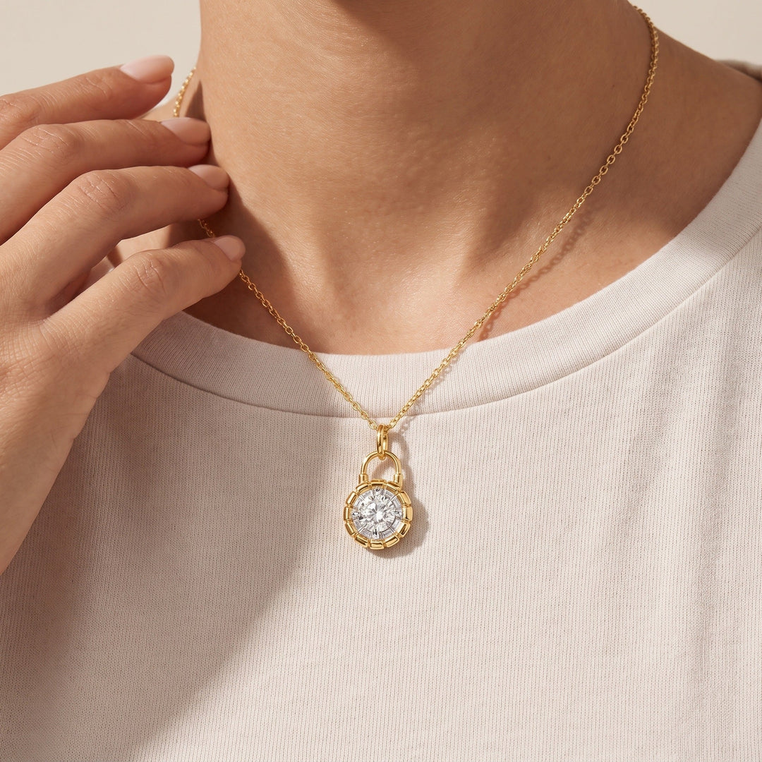 Diamond Padlock Pendant