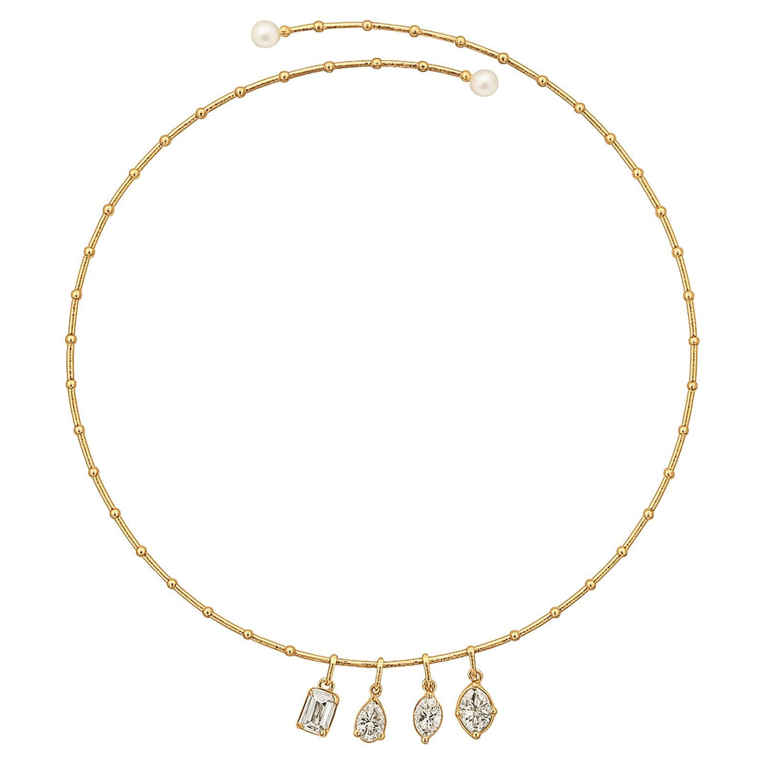 Mixed Diamond Charm Choker