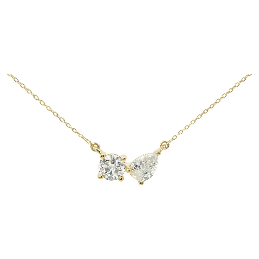 Round & Pear Lab Diamond Duo Necklace