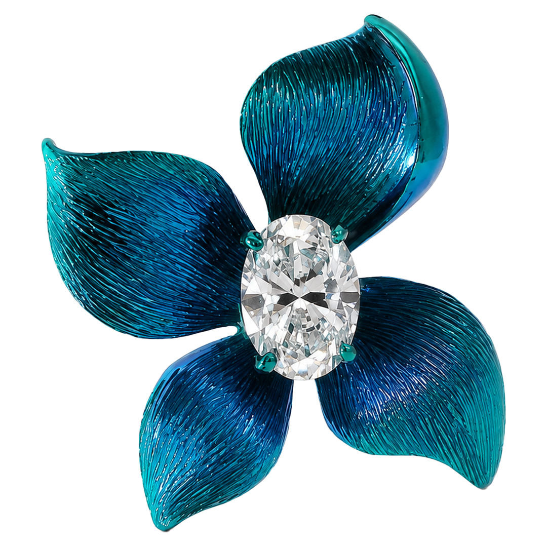 Blue Orchid Diamond Pendant