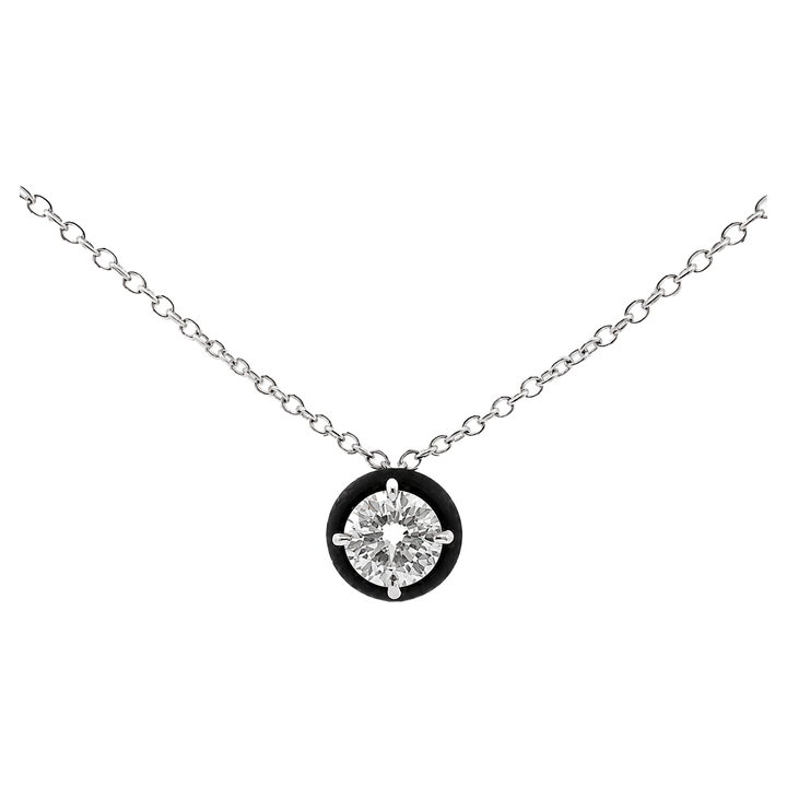 White Gold Eclipse Solitaire Necklace