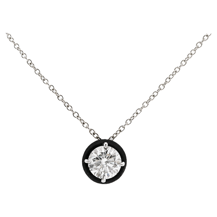 White Gold Eclipse Solitaire Necklace