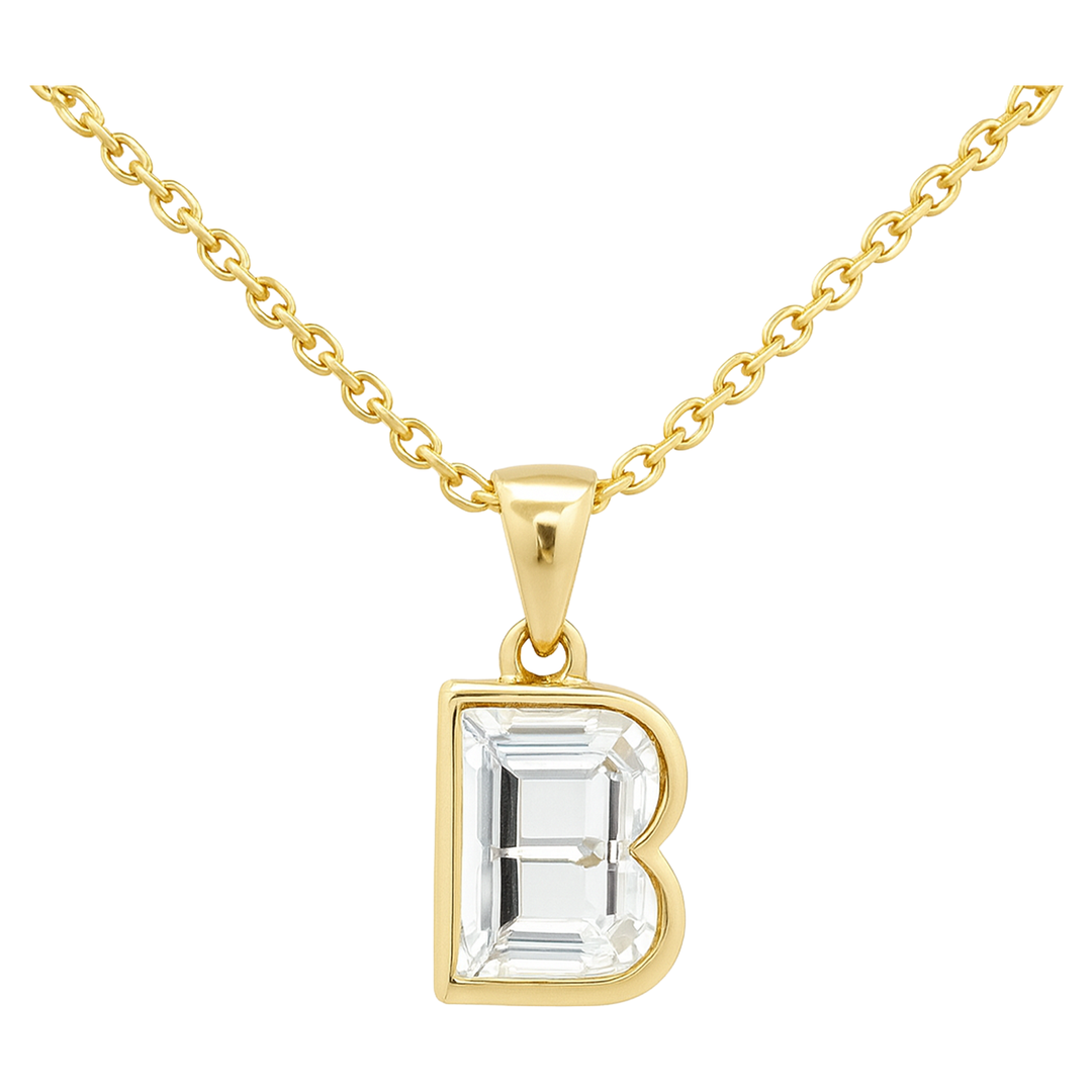 Diamond Letter Initial Necklace