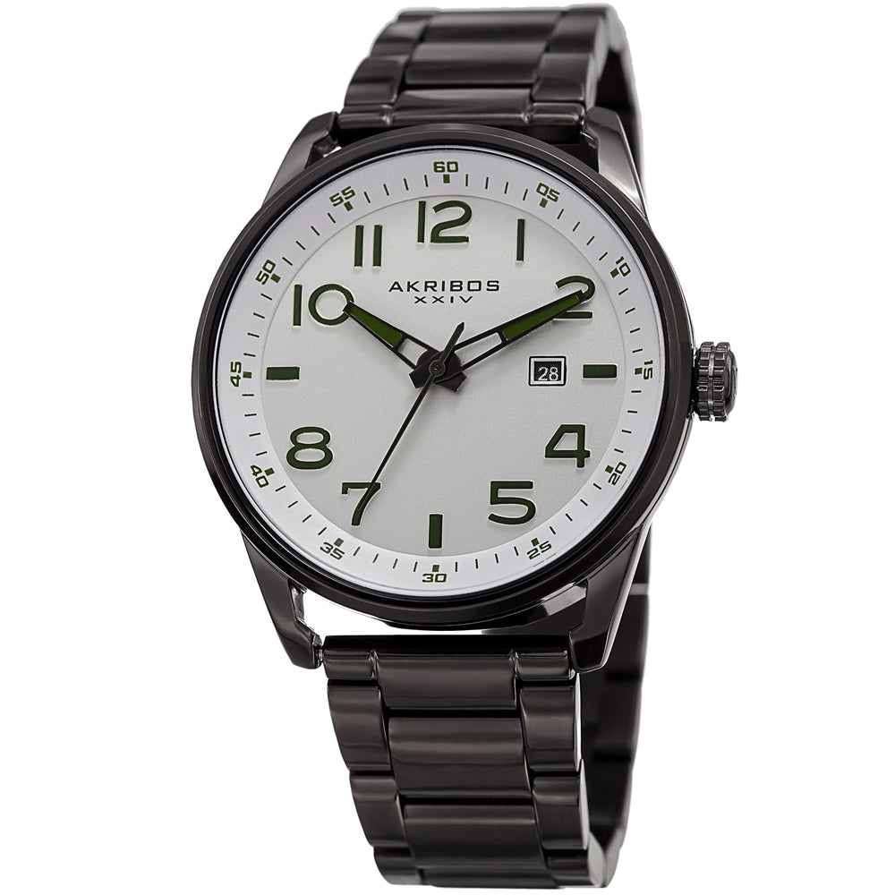 Casual-AK956SS Black/Stainless Steel | White Dial