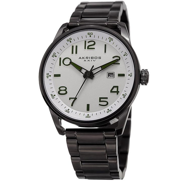 Casual-AK956SS Black/Stainless Steel | White Dial