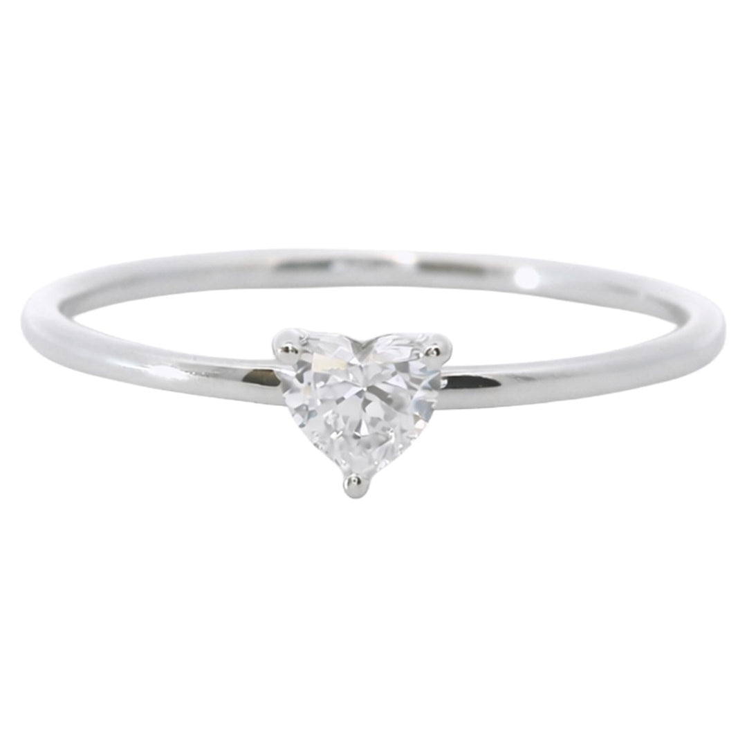 Dainty Heart Diamond Ring