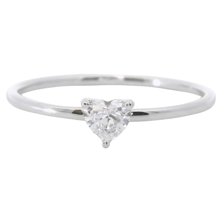 Dainty Heart Diamond Ring