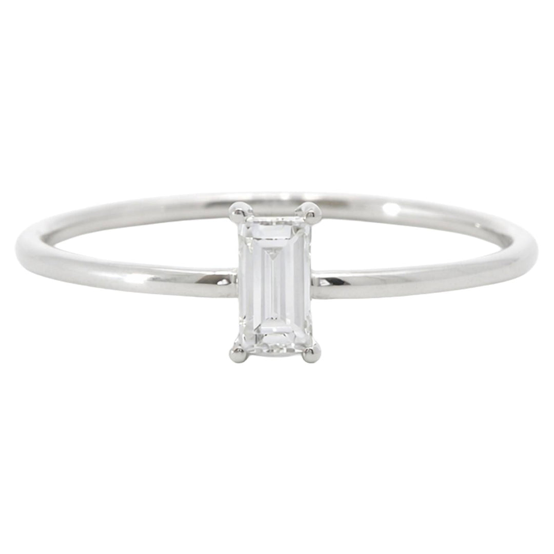 Prong-Set Baguette Diamond Solitaire Ring