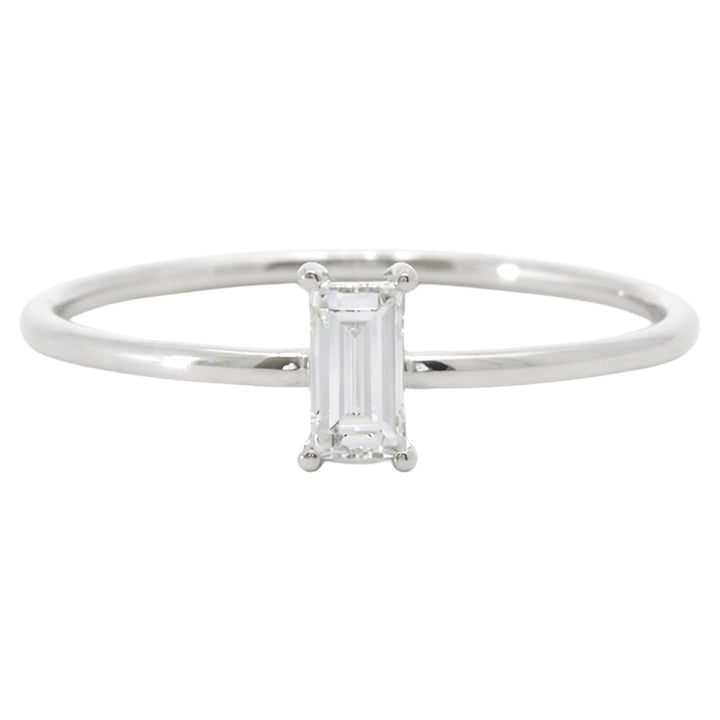 Prong-Set Baguette Diamond Solitaire Ring
