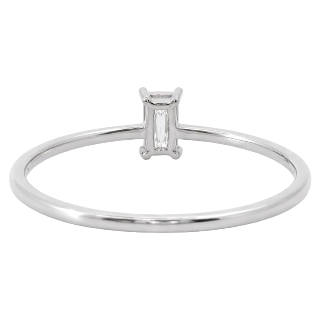 Prong-Set Baguette Diamond Solitaire Ring