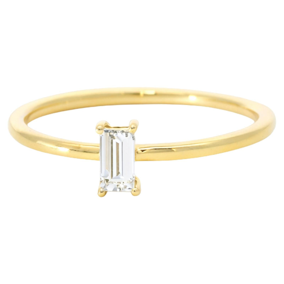 Prong-Set Baguette Diamond Solitaire Ring