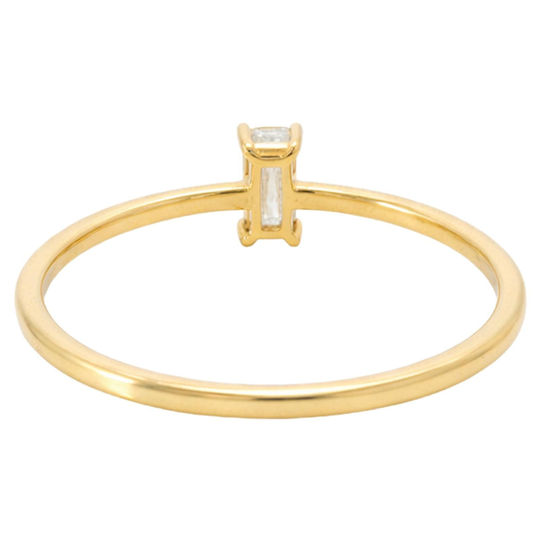 Prong-Set Baguette Diamond Solitaire Ring
