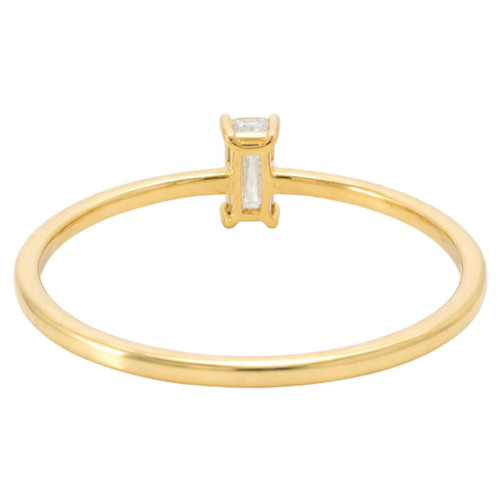 Prong-Set Baguette Diamond Solitaire Ring