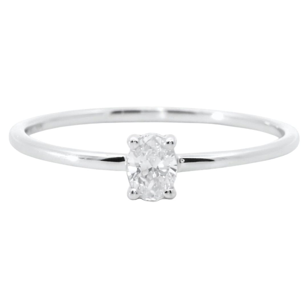 Dainty Oval Diamond Ring