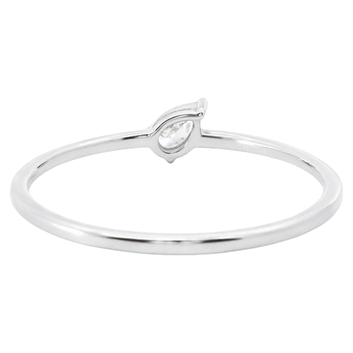 Sideways Pear Diamond Solitaire Ring