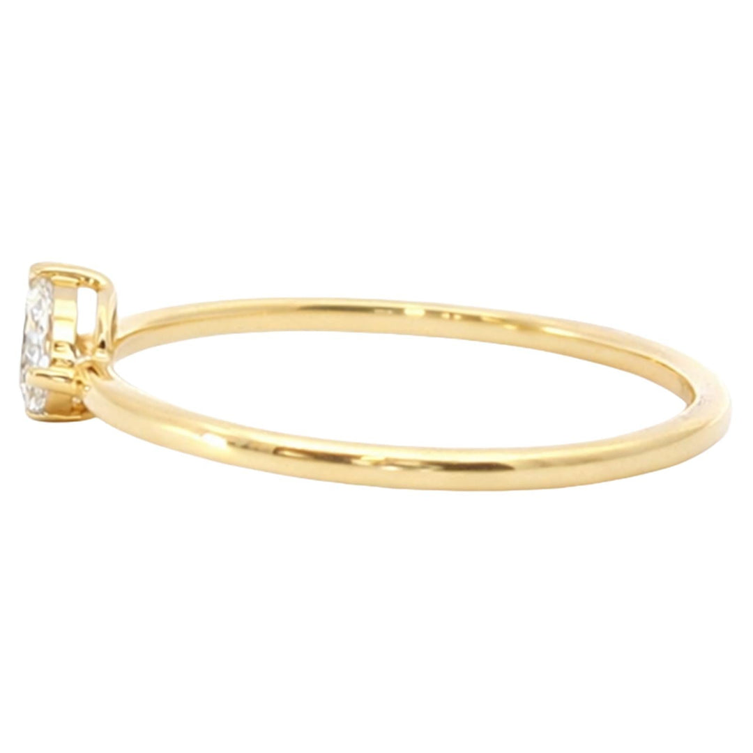 Sideways Pear Diamond Solitaire Ring