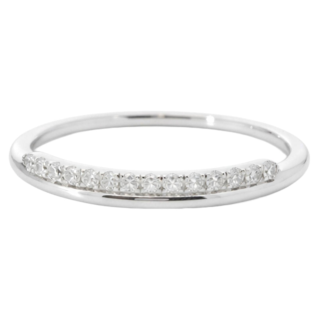 Pavé Diamond Curved Half Eternity Band