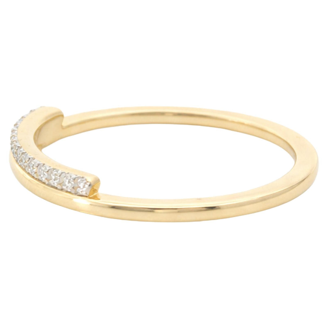 Pavé Diamond Curved Half Eternity Band