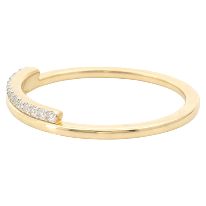 Pavé Diamond Curved Half Eternity Band