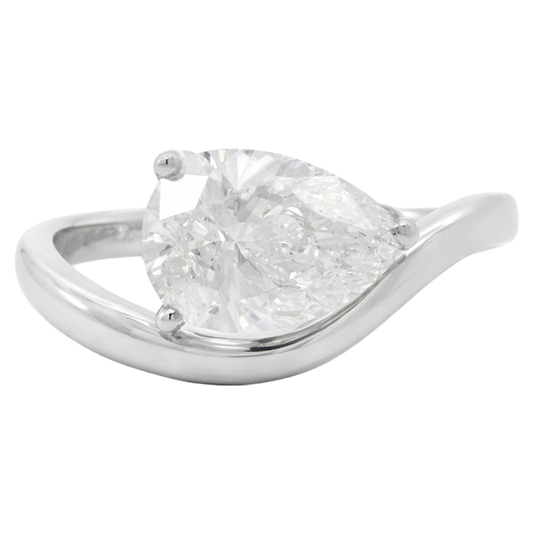 Pear Diamond Wave Ring