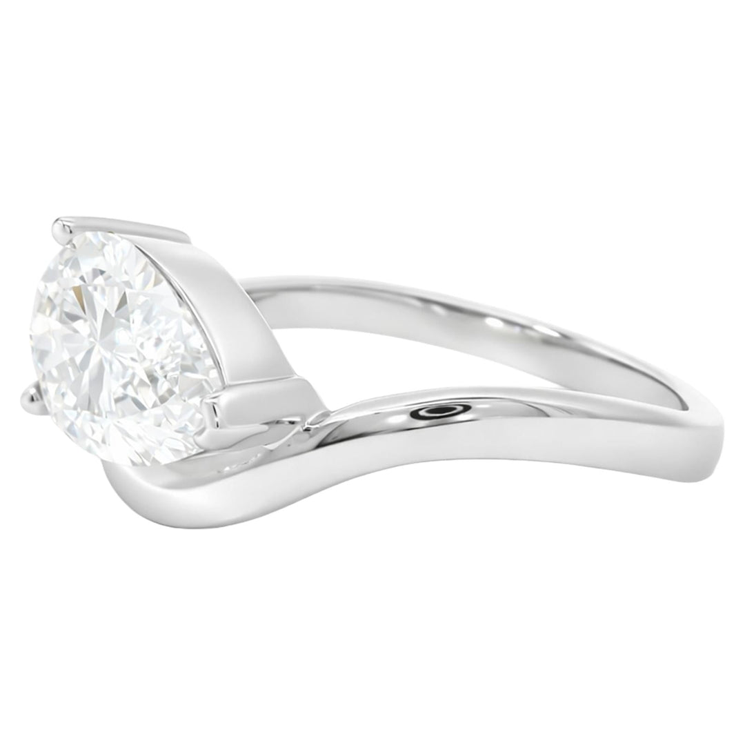Pear Diamond Wave Ring