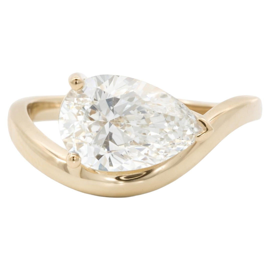 Pear Diamond Wave Ring