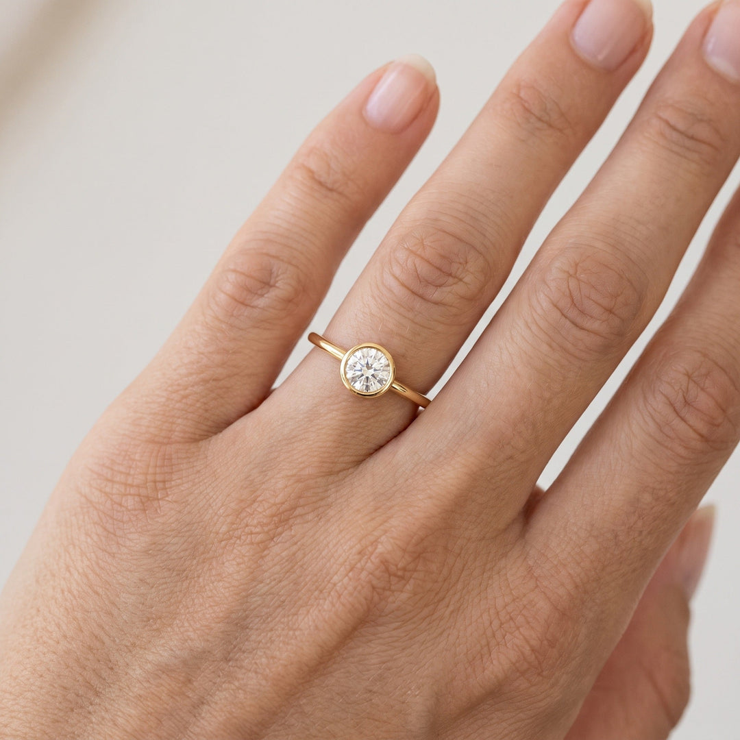 Round Bezel Solitaire Ring