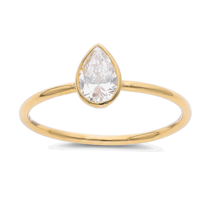 Pear Bezel Solitaire Ring
