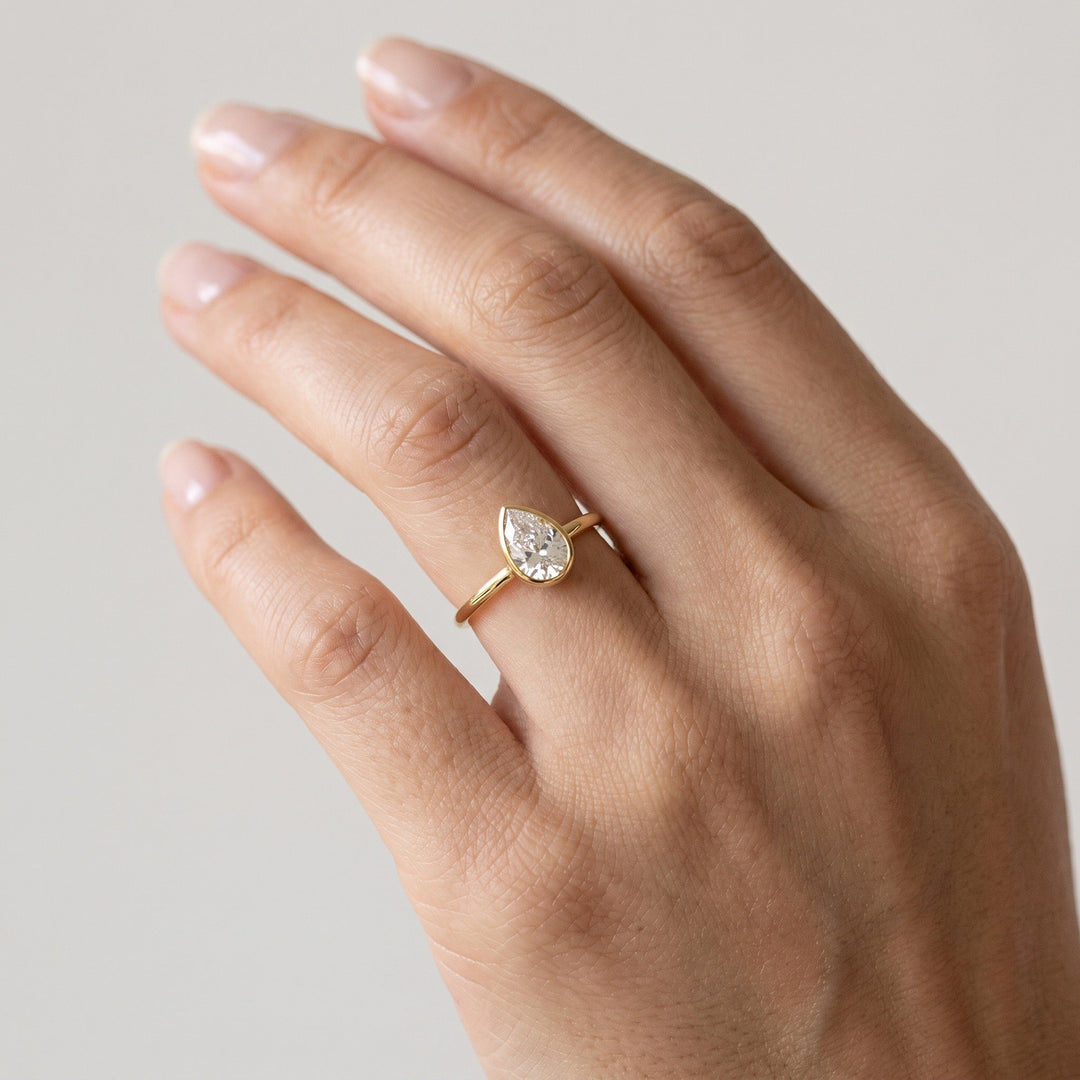 Pear Bezel Solitaire Ring