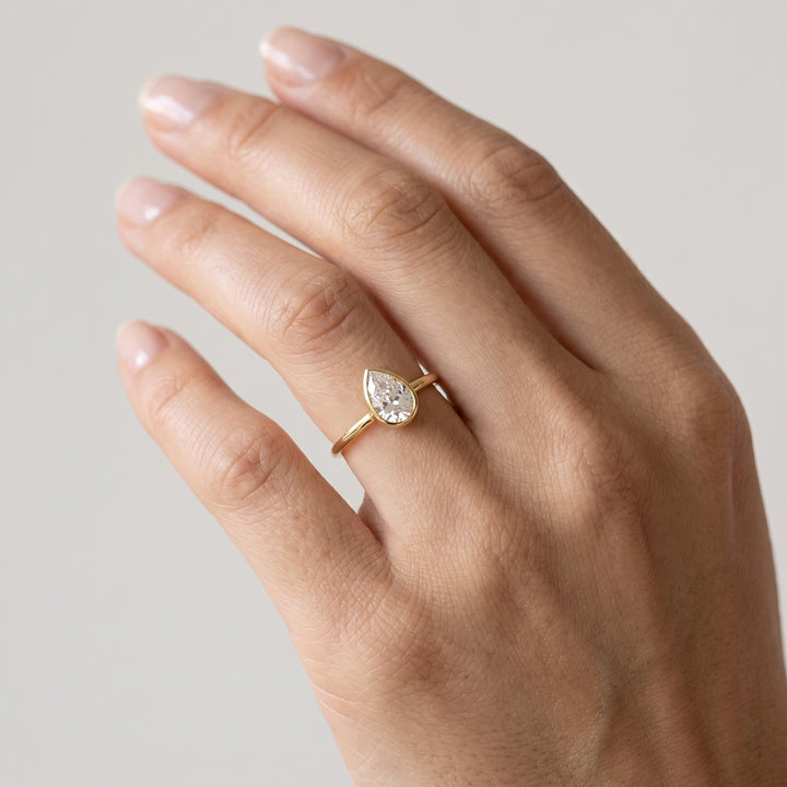 Pear Bezel Solitaire Ring