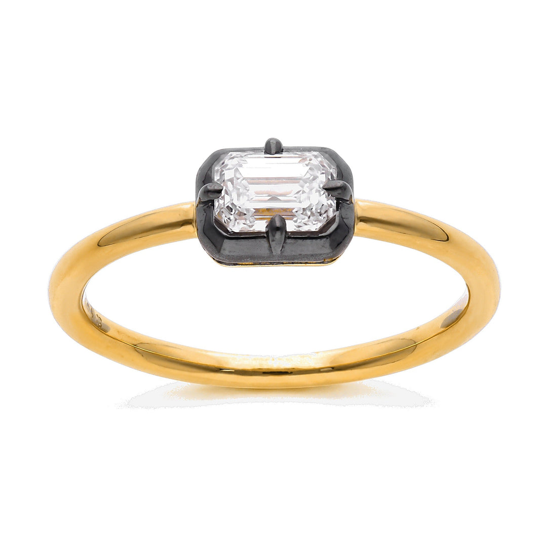 Noir East-West Emerald Ring