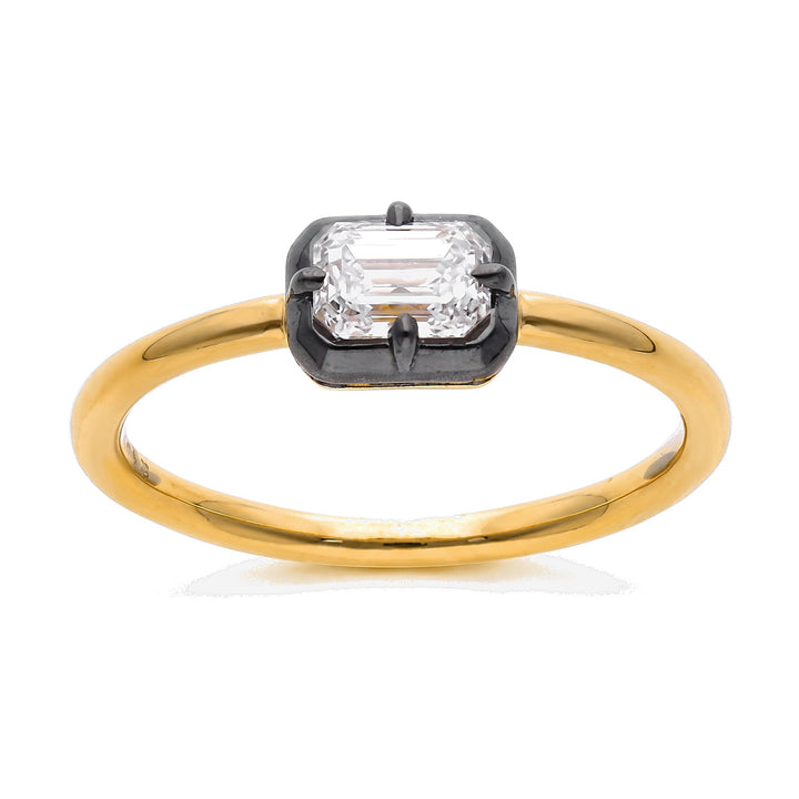 Noir East-West Emerald Ring