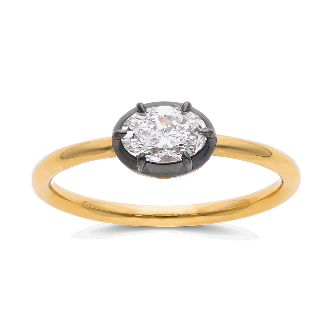 Noir East-West Oval Ring
