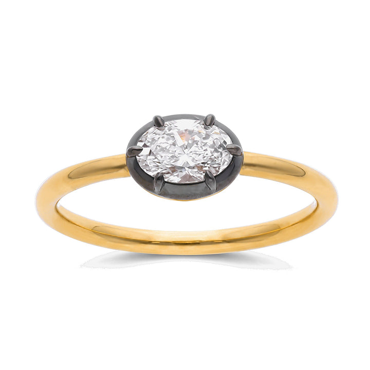 Noir East-West Oval Ring